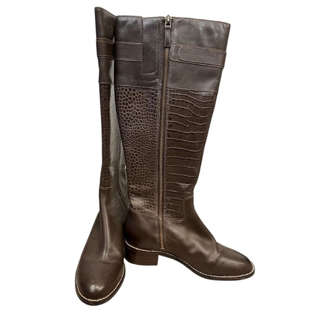 Cole Haan Nike Air crocodile embossed tall riding boots